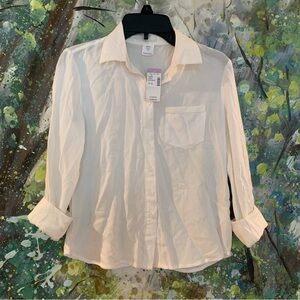New Maurices Evsie little girls size 8 white blouse button down dress shirt